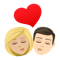 Kiss- Woman- Man- Medium-Light Skin Tone- Light Skin Tone emoji on Emojione